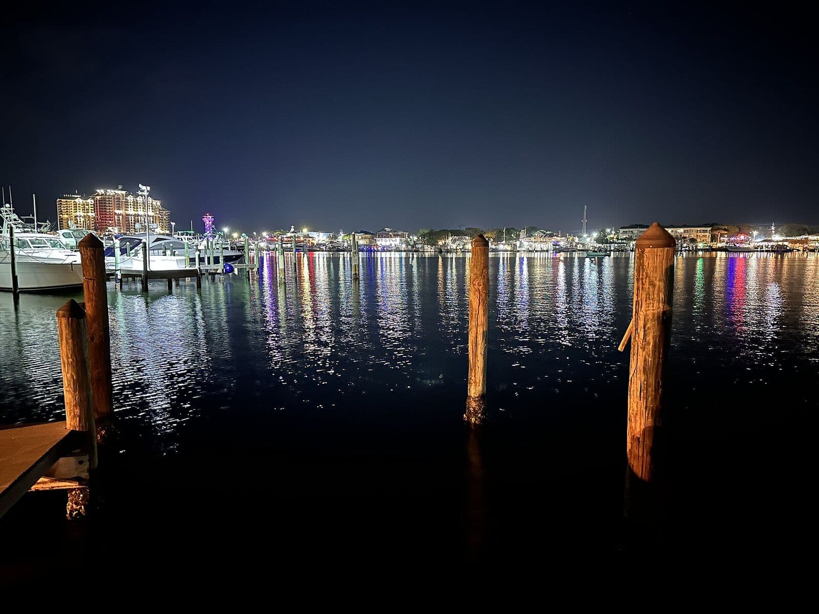 Destin Harbor at night
